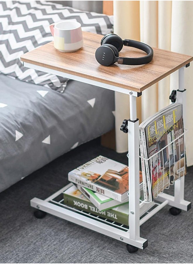 Generic - Sofa Side Table, C-Shape Snack End Table with Storage Space for Sofa Couch, Bed Side Coffee Table for Laptop Tablet - Image 1