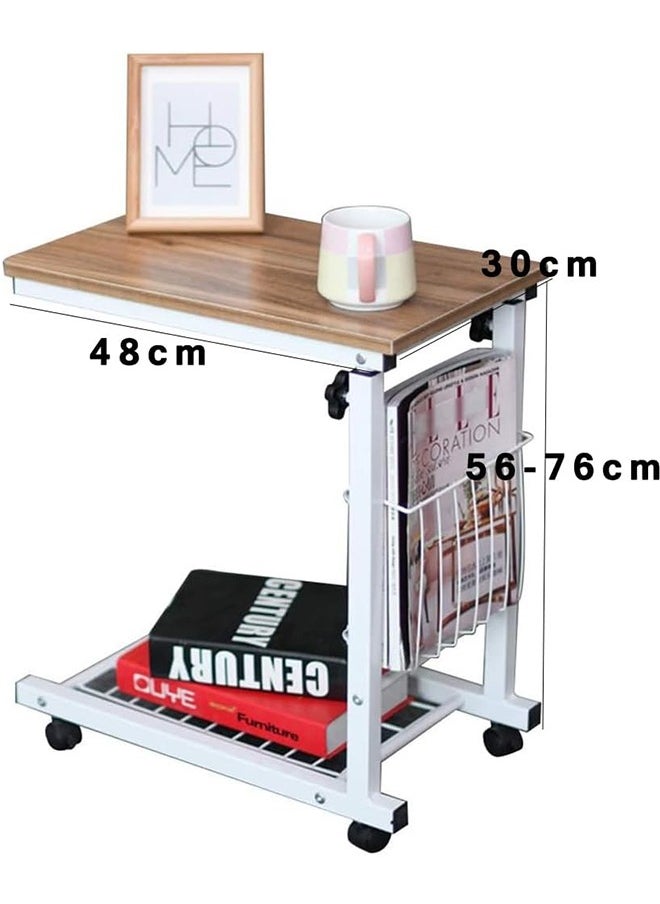 Generic - Sofa Side Table, C-Shape Snack End Table with Storage Space for Sofa Couch, Bed Side Coffee Table for Laptop Tablet - Image 1