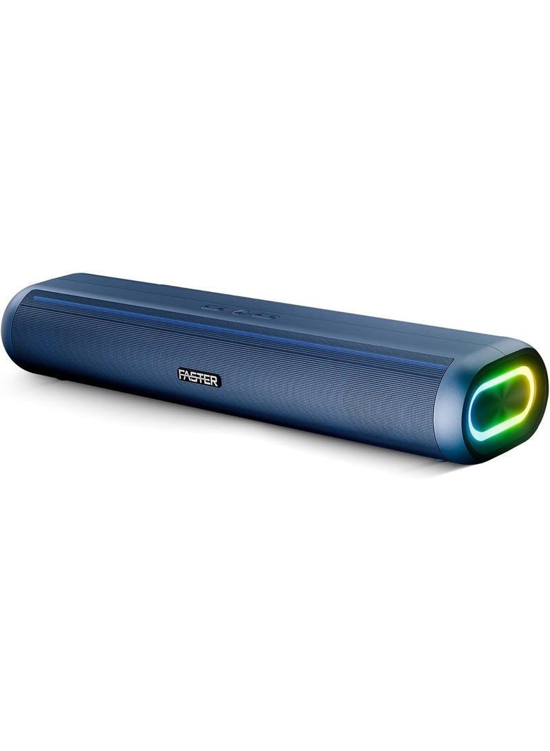 Faster Nexon Z30 Portable 30W Bluetooth Soundbar-Wireless Speaker for PC, Laptop,TV, Smartphone, Tablet- Mini Home Theater RGB Lights-USB/Aux/TF Card Support Plug & Play-Deep Powerful Sound (Blue) - Image 1