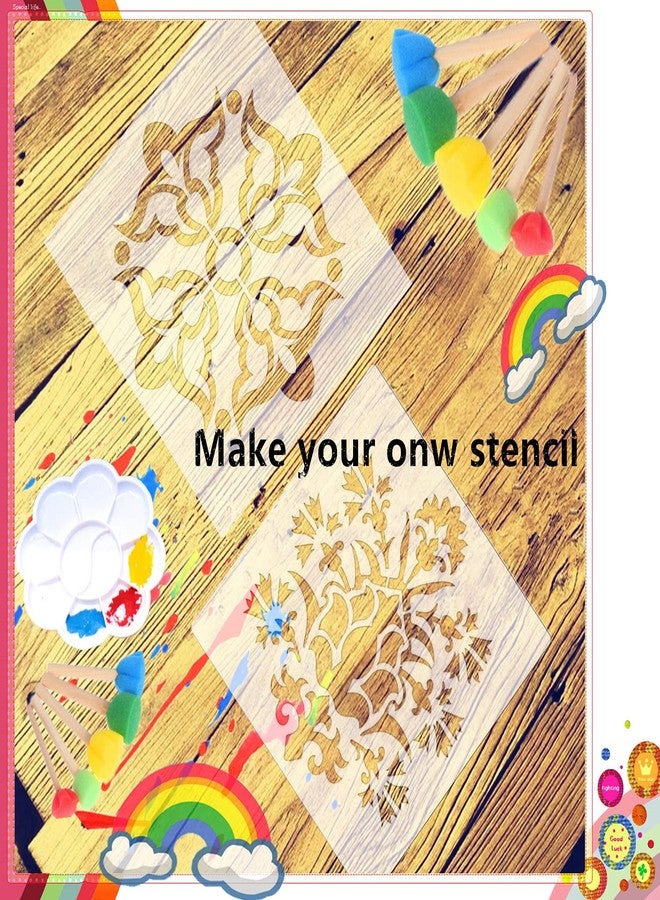 ZHluja 15-Pack 4 mil 12-Inch-by-12-Inch Blank Stencil Sheet for Cricut Vinyl, Silhouette, Transparent PET Acetate Mylar Craft Template Material - Image 5
