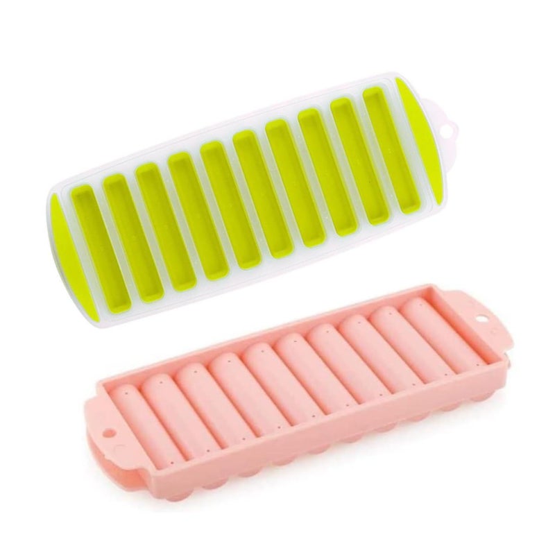 PUTHAK Ultimate Ice Maker Combo Durable BPAFree Plastic Ice Cube Tray SiliconeBottom Ice Cube Tray for Easy Release and Everyday Use Pack of 2 - Image 1
