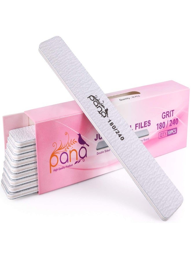 PANA Jumbo Double-Sided Emery Nail File for Manicure, Pedicure, Natural, and Acrylic Nails - Zebra (Grit 180/240) - 50 Piece Pack - Image 1