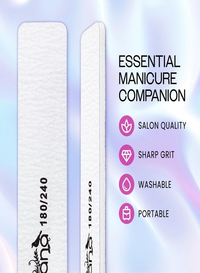 PANA Jumbo Double-Sided Emery Nail File for Manicure, Pedicure, Natural, and Acrylic Nails - Zebra (Grit 180/240) - 50 Piece Pack - Image 2