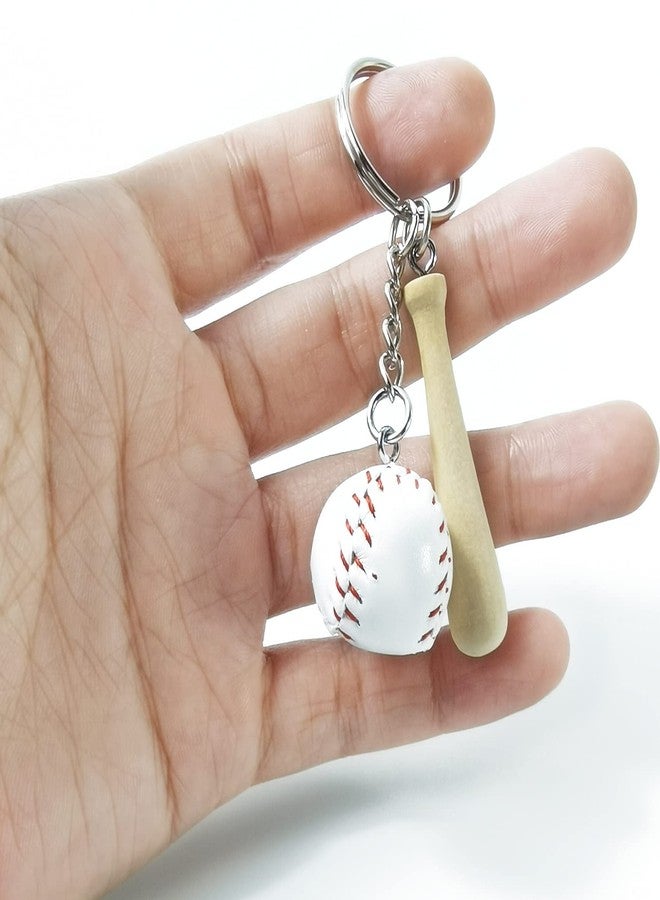 ROYHOO 15PCS Mini Baseball Keychain with Wooden Bat for Sports Theme Party Team Souvenir Athletes Rewards Party Favors for Adults - Image 5