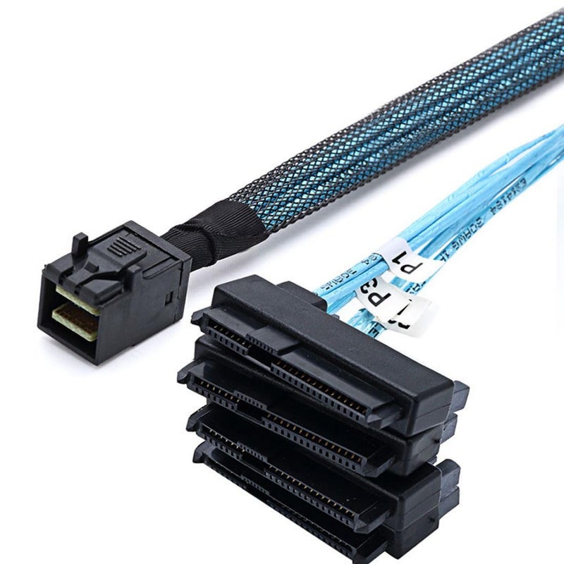 Chenyang Mini SAS SFF-8643 Host 1 to 4 SAS SFF-8482 29Pin Target SAS Disk 6Gbps Data Server Raid Cable 0.5M - Image 1