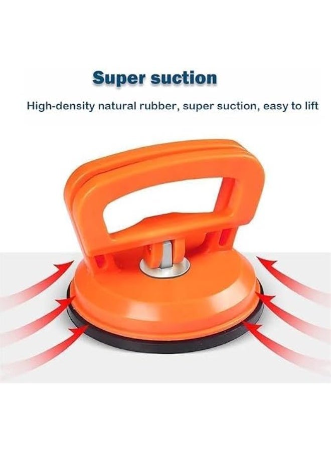 A large tool for repairing car dents, equipped with a suction cup, lever, and handle, for paintless dent removal. Suitable for car body panels, glass, mirrors, granite, and tiles. It features a strong grip and is a durable, portable hand tool (orange). - Image 5