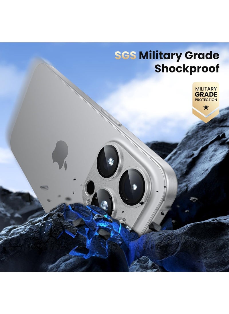 Wtech Apple iPhone 16 Pro / iPhone 16 Pro Max 2024 Premium Camera Styling Aluminum Frame Lens Protector - Clear/Silver  - Image 5