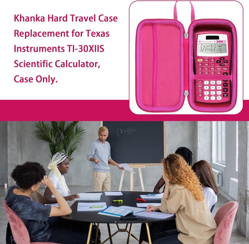 Khanka Carrying Case for Texas Instruments TI-30Xa / TI BA II Plus/TI-30XIIS /TI-30XS MultiView/TI-36X Pro Engineering Scientific Calculator, Case Only (Pink) - Image 3