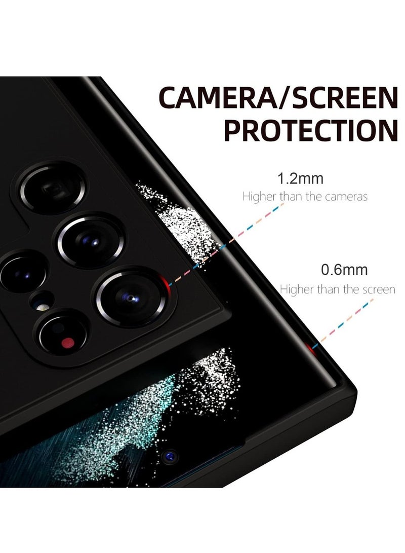 2 Pack Case For S22 Ultra Soft Silicone Gel Rubber Cover Shockproof Matte Finish Back Cover Inner Fabric Lining With Camera Protection Case - Image 3