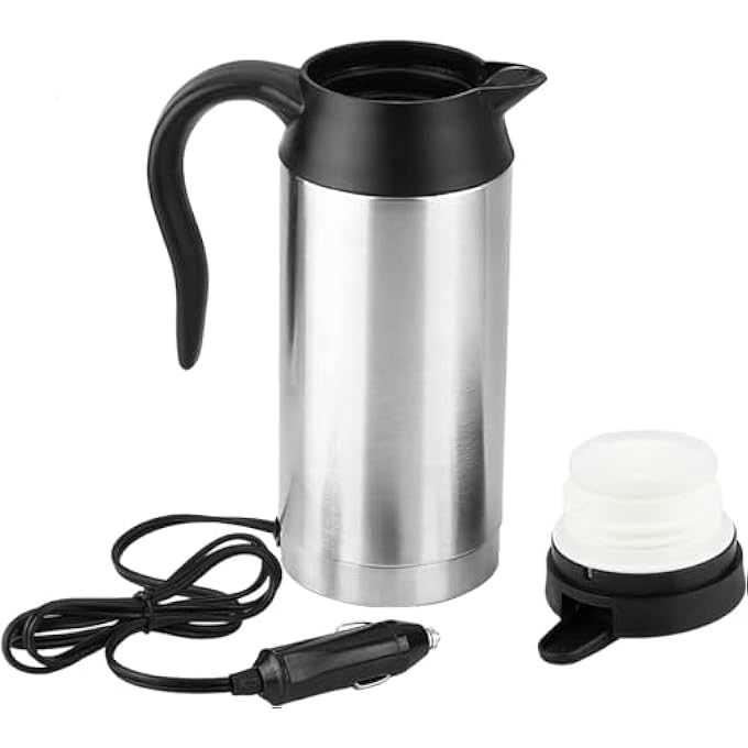 NALACAL Car Kettle Electric Kettle Camping 12V 750Ml Maker Water Boiler Portable Travel Car Truck Water Warmer For Tea Coffee Making Lighter Heating Cup 120W - Image 2