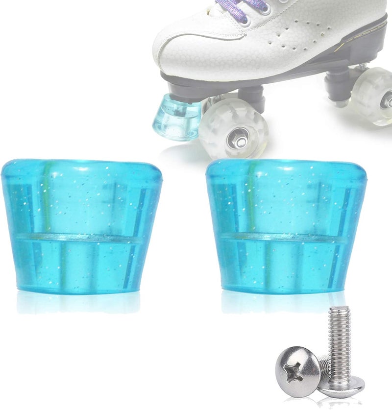 VNAKER PU Rubber Roller Skate Toe Stoppers 1 Pair with Screws - Image 2