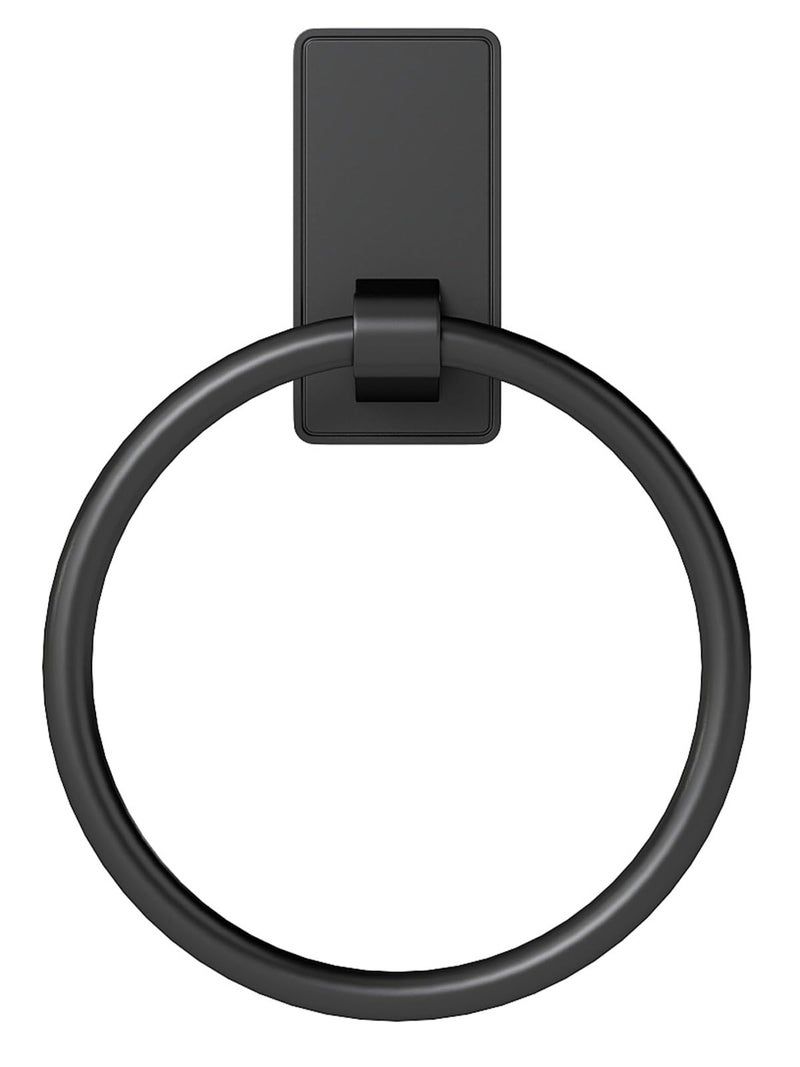 CHJgroup Towel Ring SUS304 Hand Towel Holder for BathroomAdhesive Towel Holder Bathroom Towel Hanger for Bathroom Matte Black - Image 2