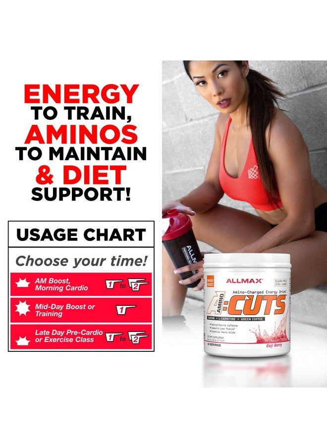 AllMax Nutrition Aminocuts (Acuts) Amino Charged Energy Drink With Taurine L Carnitine Green Coffee Bean Extract Peach Mango 30 Servings  - Image 5