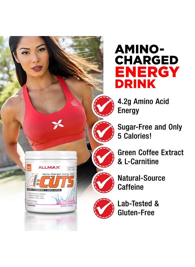 AllMax Nutrition Aminocuts (Acuts) Amino Charged Energy Drink With Taurine L Carnitine Green Coffee Bean Extract Peach Mango 30 Servings  - Image 4