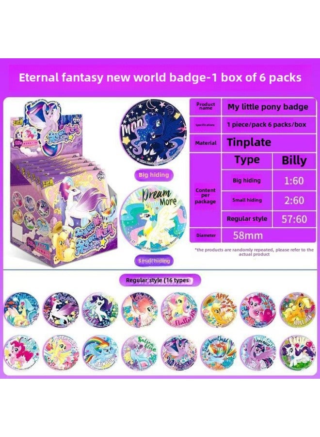 Card Game Genuine Pony Baoli Card Huiyue Bag Twilight Version Rainbow Bag Cartoon Fun Film Bag Card Collection-Color:15 Yuan Bag-A Box Of Pony Polly's Eternal Fantasy World Badge  - Image 1
