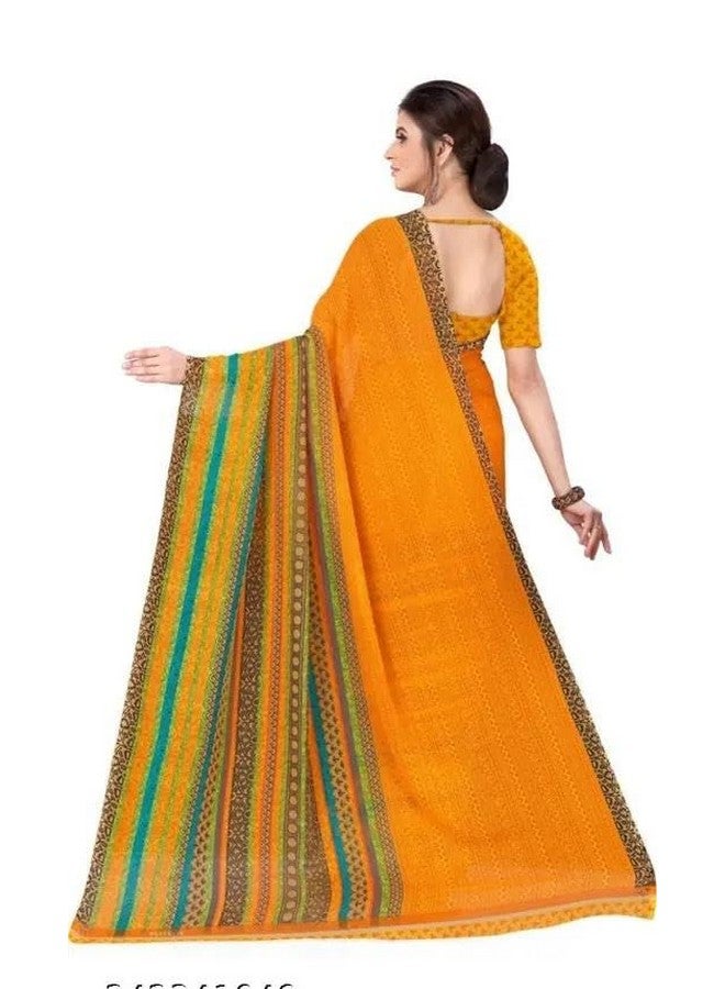 Vibrant Georgette Saree with Border and Hot Printed Design for Brides - Image 3