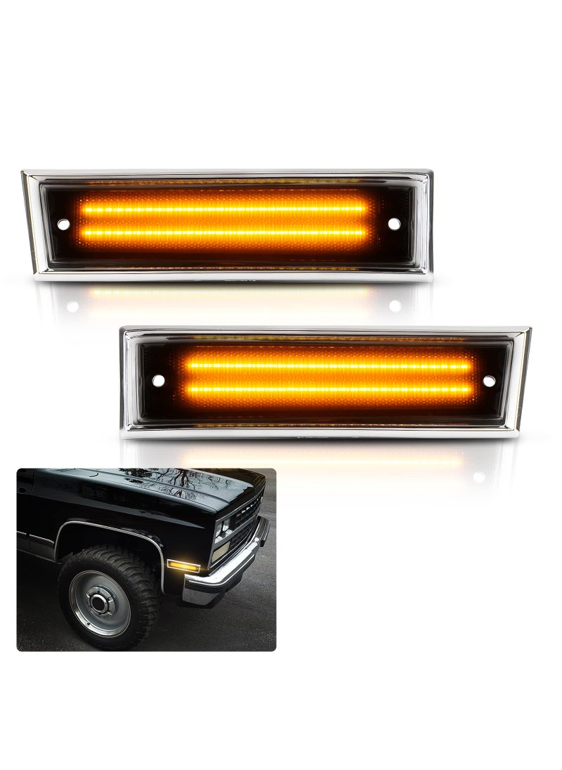 Bestview Bestview LED Side Marker Lights Compatible with 1981-1991 Chevy C10 C20 C30 GMC C1500 C2500 Suburban Blazer Jimmy, Driver & Passenger Side, Smoked Lens  - Image 1