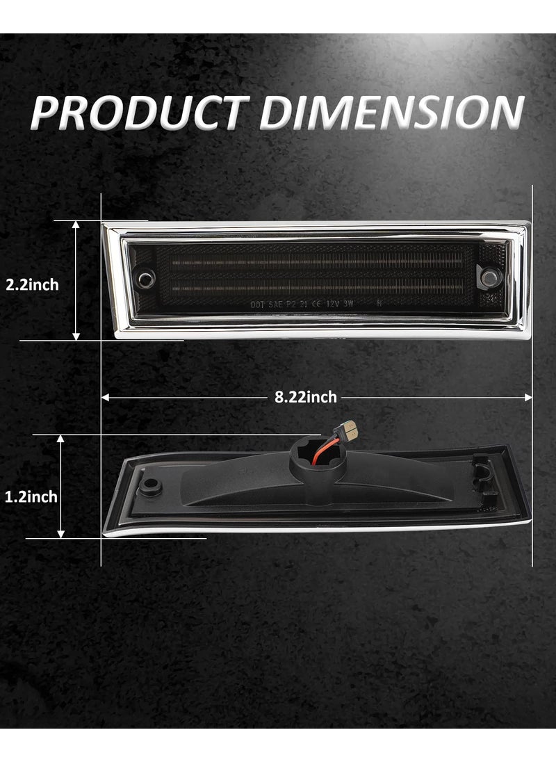 Bestview Bestview LED Side Marker Lights Compatible with 1981-1991 Chevy C10 C20 C30 GMC C1500 C2500 Suburban Blazer Jimmy, Driver & Passenger Side, Smoked Lens  - Image 5