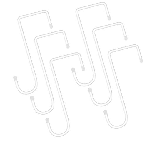 Damukoo Vinyl Fence Hooks, 6 Pack 2 x 6 inch Patios Pergola Hanging Hooks- Powder Coated Steel Plant Hangers for Indoor & Outdoor Hanging String Lights, Plants & Planters, Bird Feeder,Pool Pole - Image 1