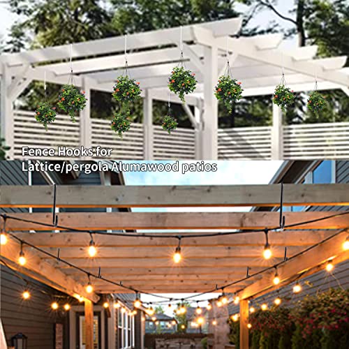 Damukoo Vinyl Fence Hooks, 6 Pack 2 x 6 inch Patios Pergola Hanging Hooks- Powder Coated Steel Plant Hangers for Indoor & Outdoor Hanging String Lights, Plants & Planters, Bird Feeder,Pool Pole - Image 5