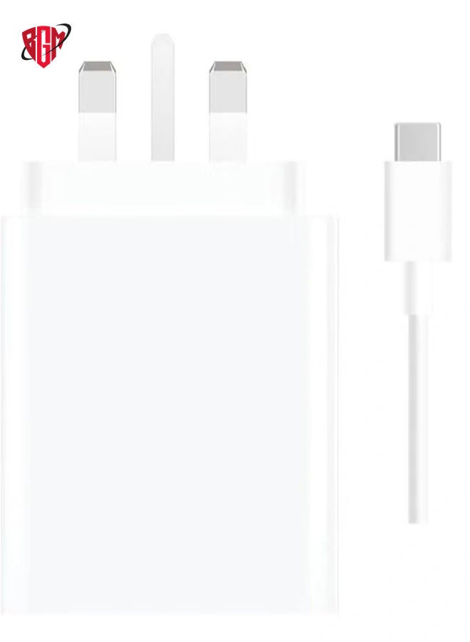 BGM 120W Fast Charging Power Adapter for Xiaomi Mi 12/13T, Mi 9T Pro, Poco, Black Shark 5, Mi 13/12T/11T/10T Pro, Note 11 Pro 5G & More (White) - Image 4