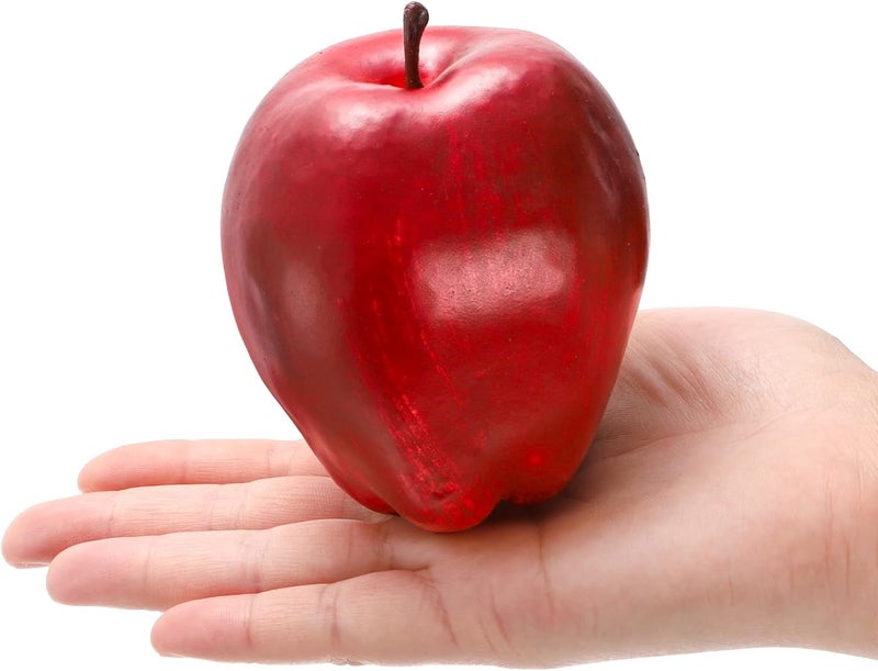 ZEAYEA 24 Pcs Artificial Apples, Realistic Fake Red Delicious Apples, Decorative Lifelike Faux Apples for Home Kitchen Festival Party Photography Christmas Decoration - Image 3