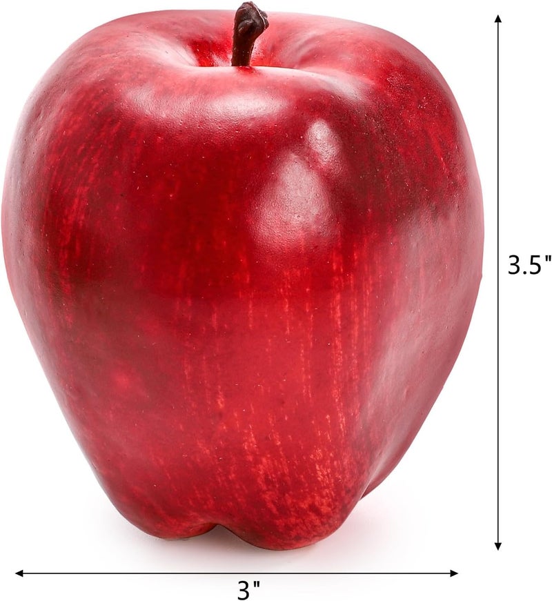 ZEAYEA 24 Pcs Artificial Apples, Realistic Fake Red Delicious Apples, Decorative Lifelike Faux Apples for Home Kitchen Festival Party Photography Christmas Decoration - Image 2