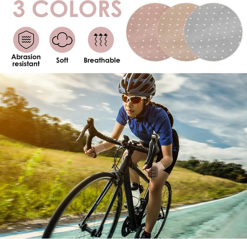 Yolev 3 Pairs Sunblock Fingerless Gloves in Khaki, Pink, and Gray - Image 4