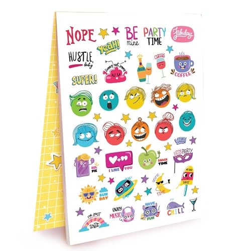 Doodle 10 Pages Sticker Booklet with 350+ Fun, Quirky and Colourful self Adhesive Stickers | Perfect for Girls, Kids, Teens, Adults (Quirky Stickers) - Image 1