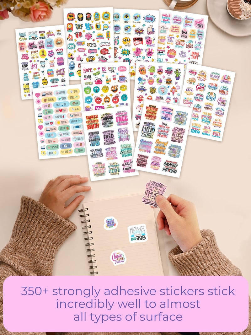 Doodle 10 Pages Sticker Booklet with 350+ Fun, Quirky and Colourful self Adhesive Stickers | Perfect for Girls, Kids, Teens, Adults (Quirky Stickers) - Image 3