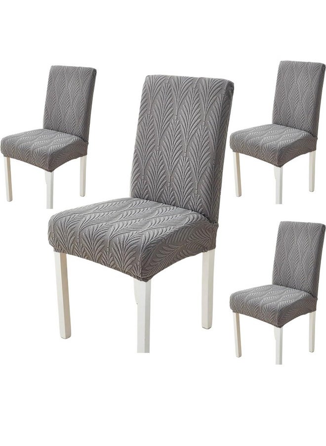 Styleys Styleys Stretch Jacquard Dining Chair Cover Removable Washable Dining Room Chair Cover Protector Seat Slipcover (Pack of 4, Dark Grey, JYMC1)  - Image 1