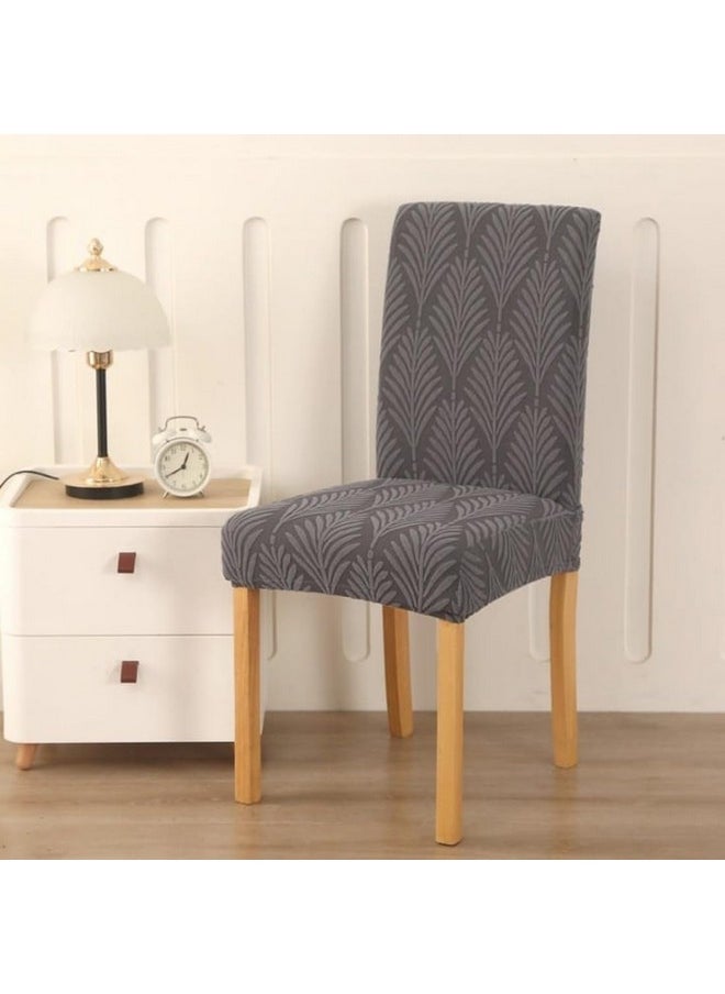 Styleys Styleys Stretch Jacquard Dining Chair Cover Removable Washable Dining Room Chair Cover Protector Seat Slipcover (Pack of 4, Dark Grey, JYMC1)  - Image 2
