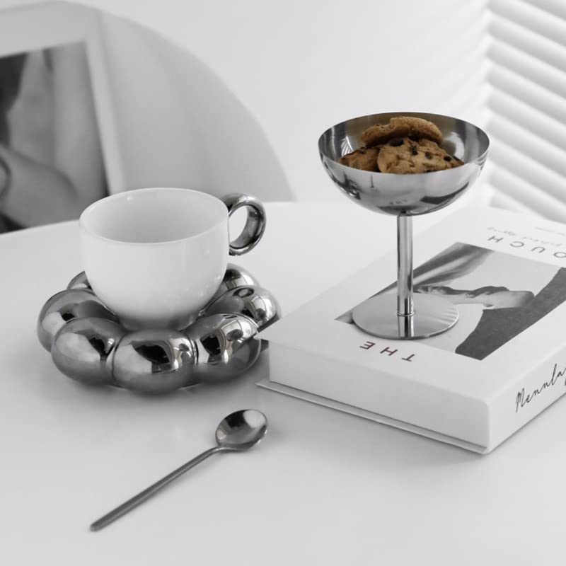 LIZEALUCKY Stainless Steel Ice Cream Goblet Cups Serving Dessert Dish Bowls for Salad Fruit Cereal Pudding for Home Hotel Restaurants Parties(Tall) - Image 5