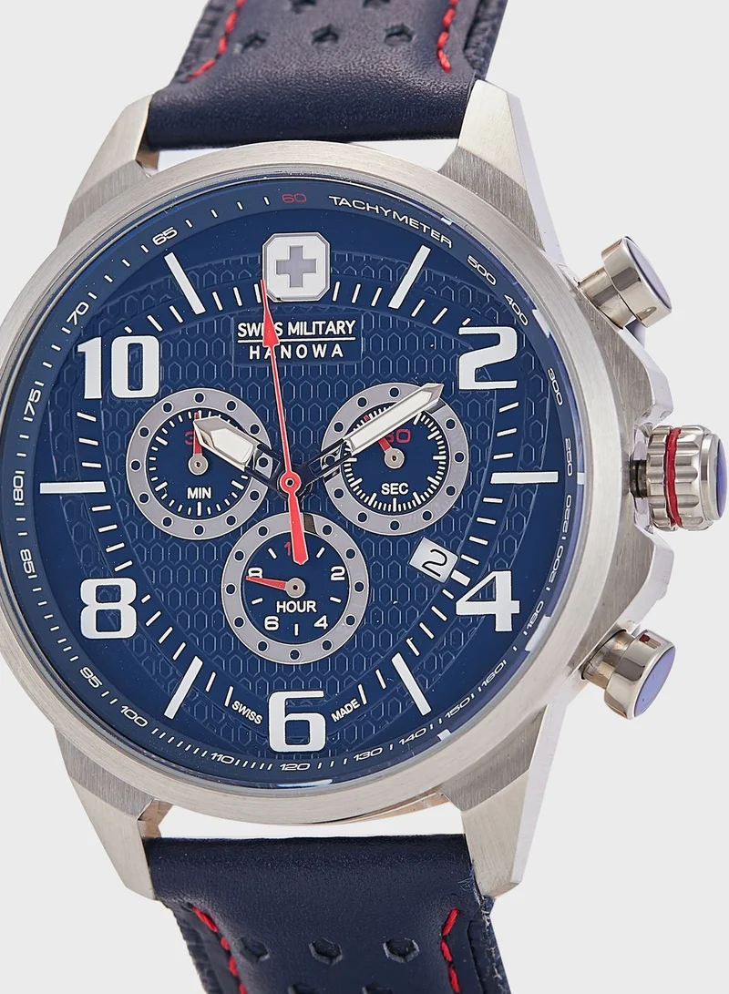 سويس ميليتري ساعة انالوج بحزام جلد اصلي