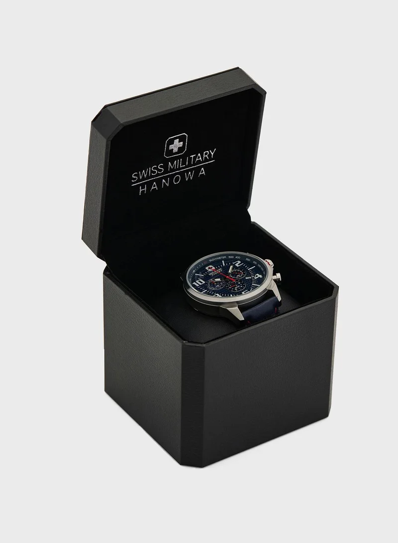 SWISS MILITARY  Leather Strap Analog Watch for Men | Best Price UAE