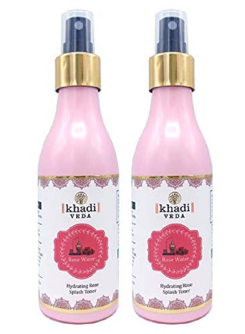 Rose Gulab Water Hydrating Splash Toner For All Skin 200Ml Each (Pack Of 2)