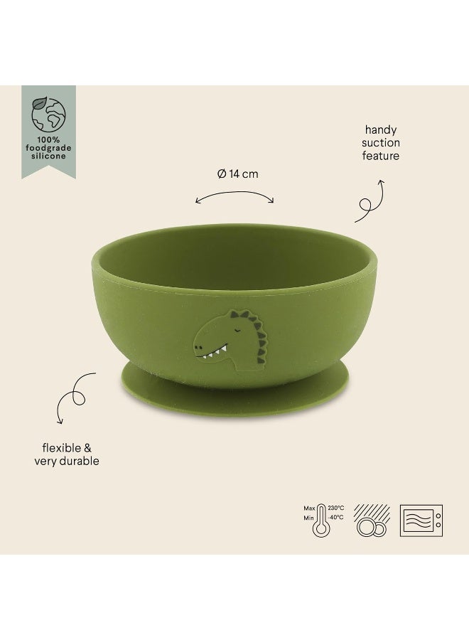 Trixie Mr. Dino Silicone Bowl with Suction Cup - Green - Image 2