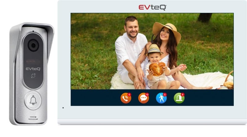 EVteQ EV-BDP-0210MTW 10-inch Touch Video Door Phone Kit with Built-in Memory & 1TB SD Card Support, 2MP Camera, RFID Access, Smartphone Control, Motion Detection - Image 1