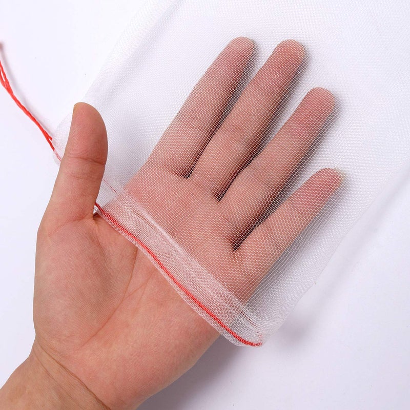 Kikhope 50 Pcs Fruit Protection Netting Bags, 10"x6" With Drawstring, Garden Barrier for Protecting Fruits - Image 3
