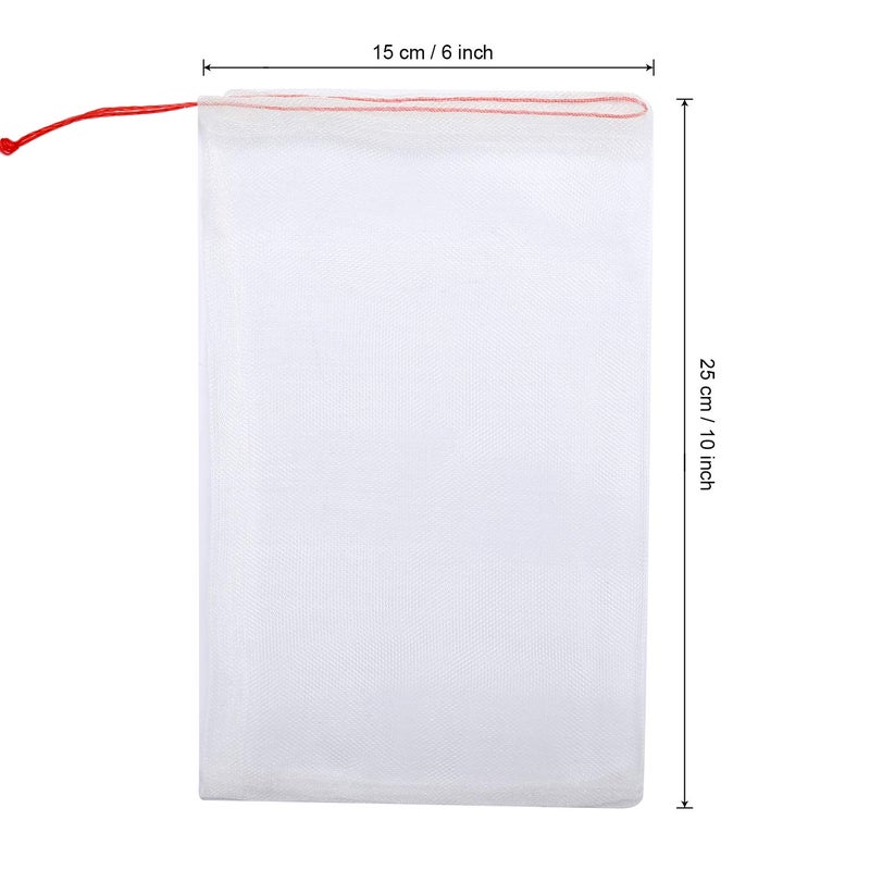 Kikhope 50 Pcs Fruit Protection Netting Bags, 10"x6" With Drawstring, Garden Barrier for Protecting Fruits - Image 2