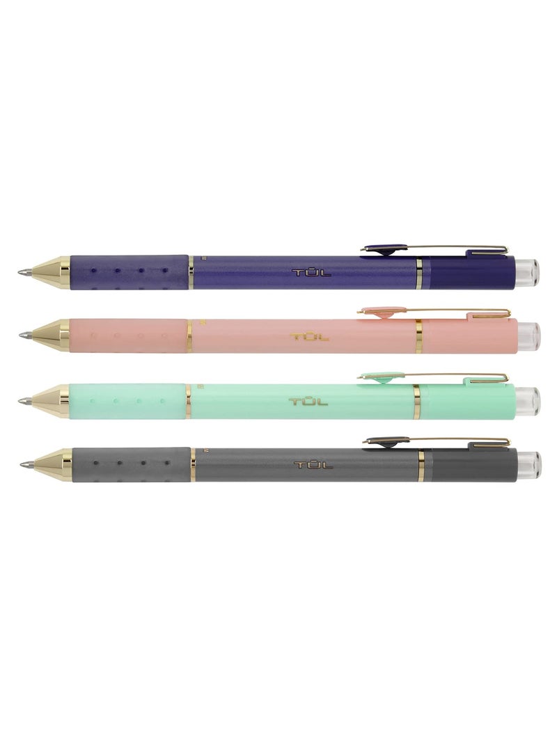 TULÂ® GL Series Retractable Gel Pens, Medium Point, 0.8 mm, Assorted Barrel Colors, Assorted Metallic Inks, Pack Of 4 Pens - Image 2