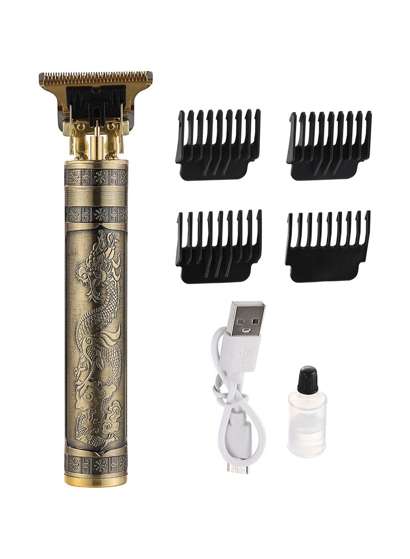 لوازم ماكينة حلاقة محمولة قابلة لإعادة الشحن - معدن - ماكينة كهربائية للحية والشعر مزوّدة بشفرات دقيقة، أمشاط بمقاسات مختلفة، وشحن USB - مثالية للوجه، الرقبة، الاستخدام أثناء السفر، والعناية المنزلية للرجال - Image 1