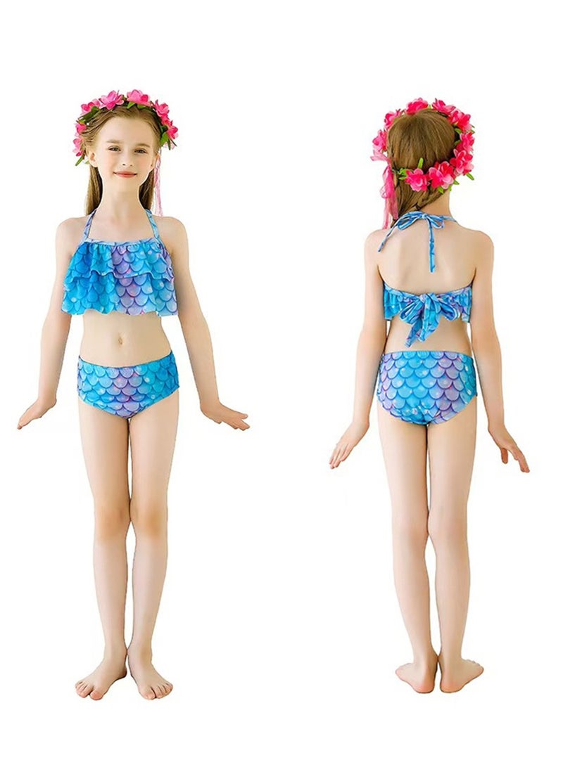 Costumes for Kids Toddler Girls 3-10 Years Old, 9 PCS Mermaid Pretend Dress Up Role Play Set for Children Cosplay Ages 3-10, Birthday Party Halloween Christmas Costumes Outfits - Image 2