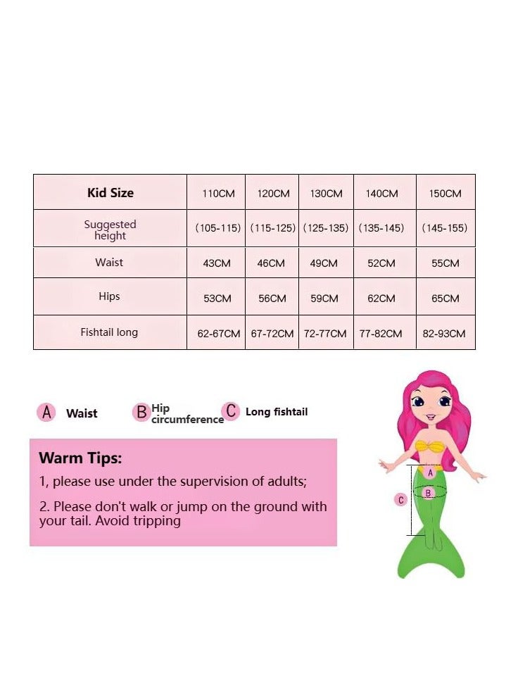 Costumes for Kids Toddler Girls 3-10 Years Old, 9 PCS Mermaid Pretend Dress Up Role Play Set for Children Cosplay Ages 3-10, Birthday Party Halloween Christmas Costumes Outfits - Image 4