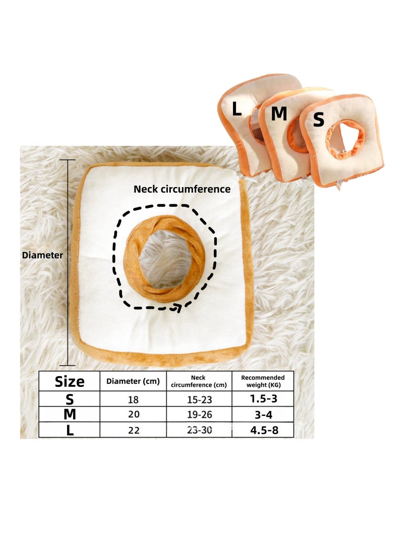 NOVOLAN Adjustable Cat Recovery Collars & Cones, Soft Toast-Shaped Elizabethan Collar for Cats and Dogs, Prevents Licking and Biting Post-Surgery, Comfortable, Fits Neck Sizes 15-30cm - Image 4