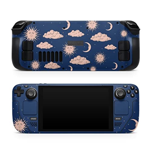 Tacky Design Purple Moon Skin LCD OLED Decal, Zodiac, Full Wrap Clouds, Steam Deck Sticker - Image 1