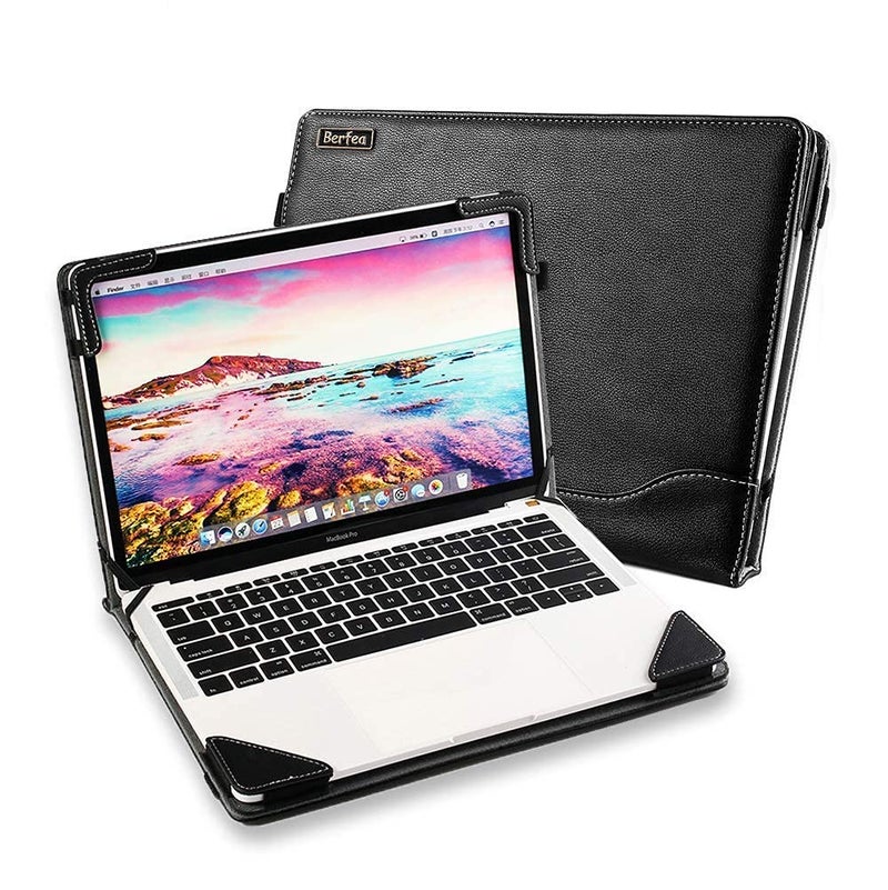 Berfea Laptop Case Cover Compatible with HP Envy x360 15 15t 15z dr bp cn dy dw dq bp fq eq Series 15.6 inch Notebook Sleeve PU Leather Stand Hard Protective Skin - Image 1