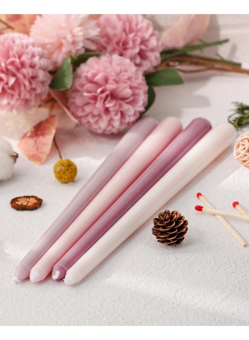 Taper Candles 10 Inch Purple Set of 12 Unscented, Dripless, Smokeless Long Tall Tapered Candlesticks Wedding Home Decor Dinner Natural Color Series - Image 4