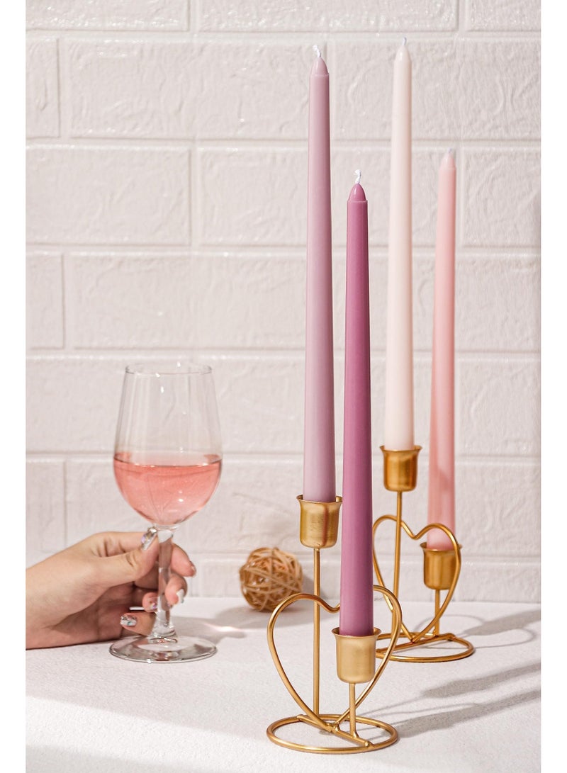 Taper Candles 10 Inch Purple Set of 12 Unscented, Dripless, Smokeless Long Tall Tapered Candlesticks Wedding Home Decor Dinner Natural Color Series - Image 5