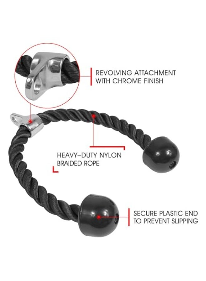 ياس 4 أول كابل كابل ديلوكس تريسيب ، 27 و 36 بوصة مع 4 ألوان ، مرفقات آلة التمرين نظام البكرة صالة الألعاب الرياضية سحب حبل مع كرابين - Image 2